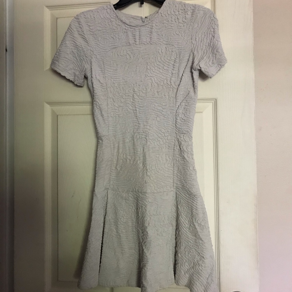 Short Sleeve Textured Stretchy Mini Dress XS